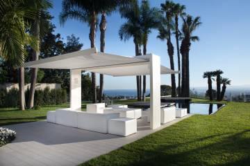 Portale autoportante Gate Shade con tende a scomparsa